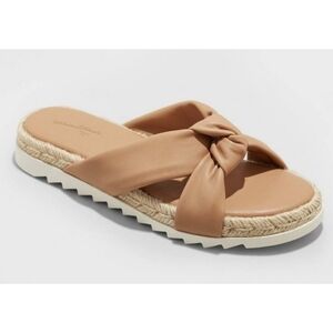 Universal Thread Dena Knotted Espadrille Sandals Tan Size 10